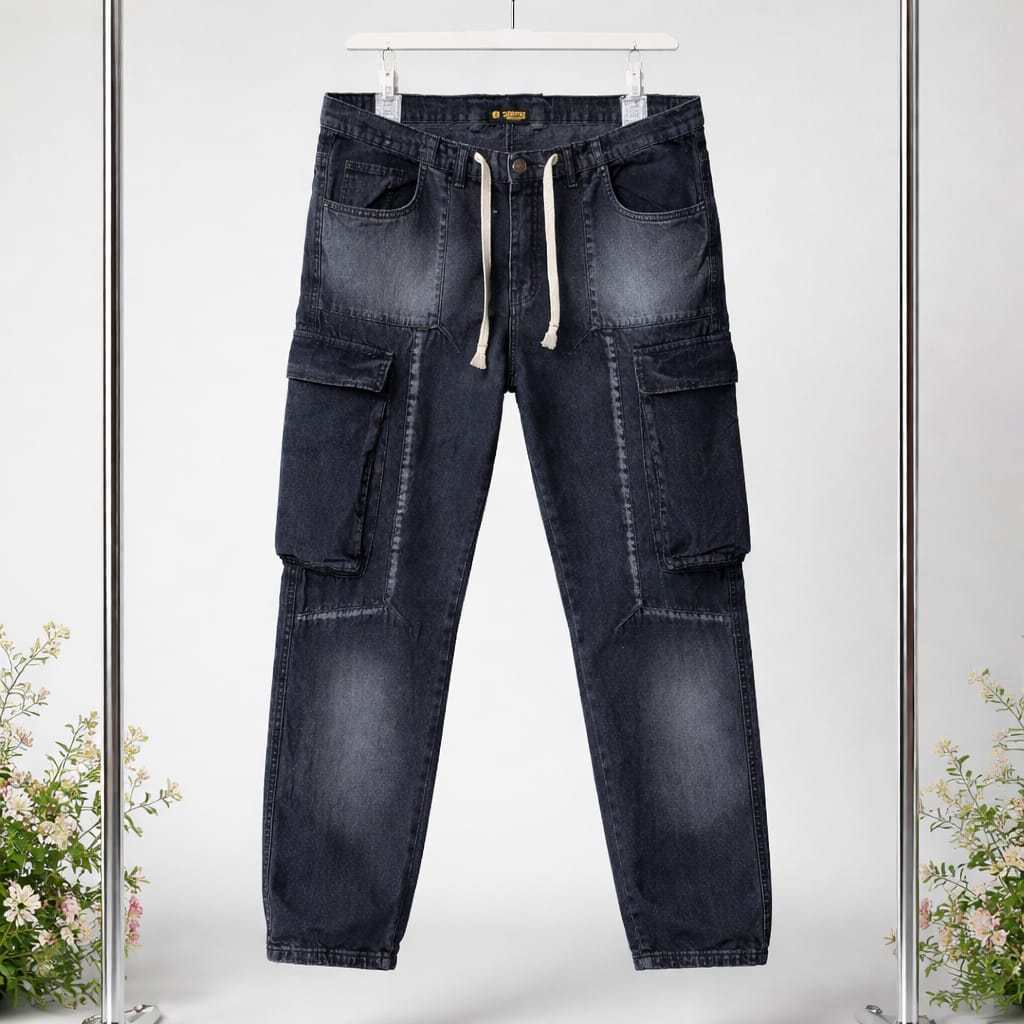 Long Pocket Cargo Jeans