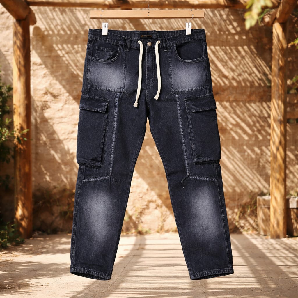 Long Pocket Cargo Jeans
