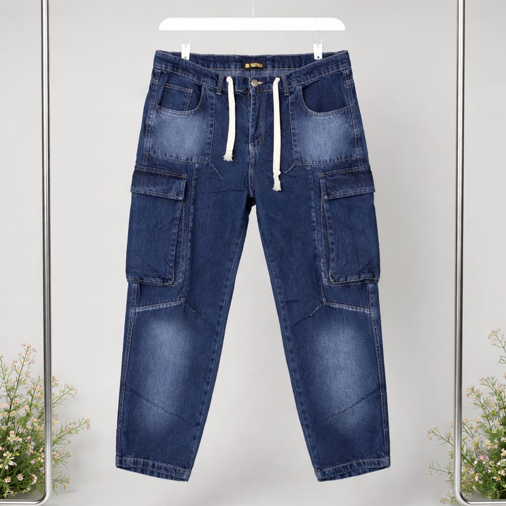 Long Pocket Cargo Jeans